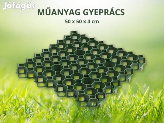 Gyeprács, 50x50x4 cm, zöld műanyag