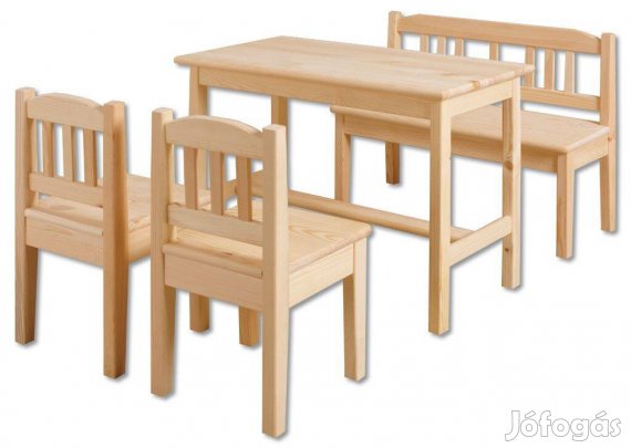 Gyerek Támlás Kisszék PAD És Asztal Új Fenyőfa Bútor Borovi Fenyő Fa