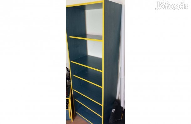 Gyerek fa polcos szekrény 55x34x160 cm 6 polc