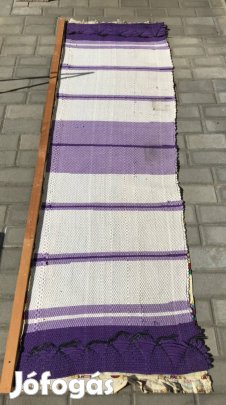 Gyerek falvédő lila rongyszőnyeg kézi kötésű