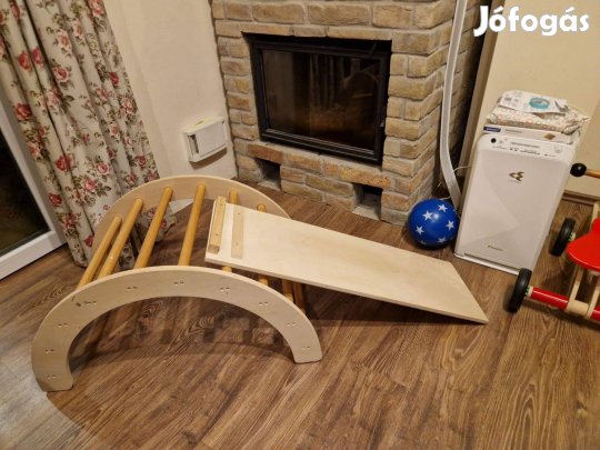 Gyerek fejlesztő fa mászóka , mászóhíd, ringató kagyló
