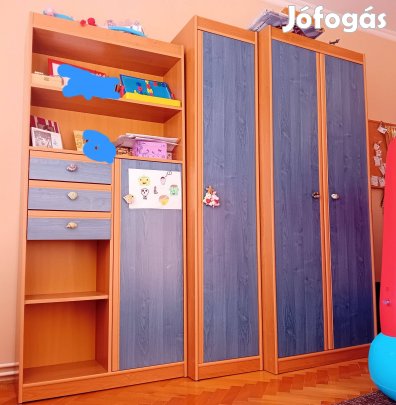 Gyerek-ifjúsági szekrénysor+íróasztal eladó