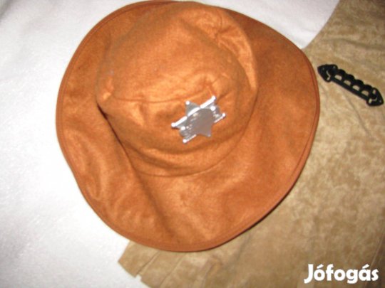 Gyerek jelmez Sheriff kalap 14-16 évre és mellény plüss