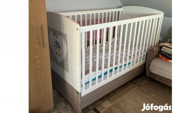 Gyerek kiságy matraccal együtt eladó