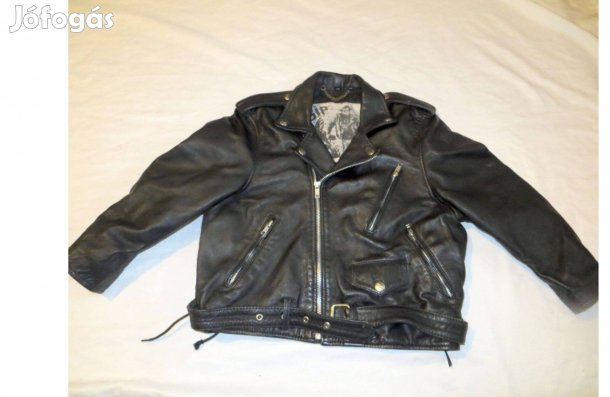 Gyerek motoros bőrdzseki oldalt fűzős