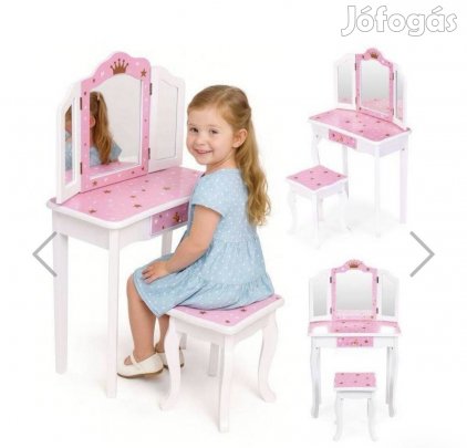 Gyerek sminkasztal ledtükörrel