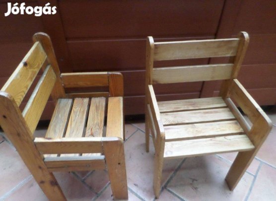 Gyerek szék natúr fa kézműves