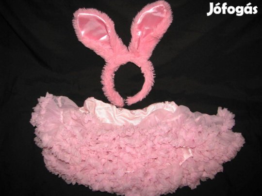 Gyerek tüllszoknya nyuszi fejdísz új 3-6 évig gumis derék Húsvéti