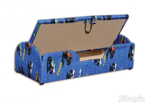 Gyerekágy, ifjúsági ágy - fiúknak, kék mintás (autós)