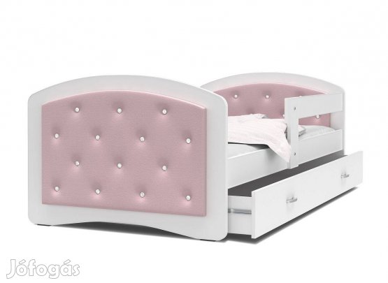 Gyerekágy ágyneműtartóval és leesésgátlóval - Megi 80x160 cm