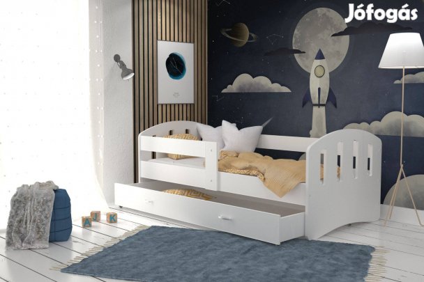 Gyerekágy leesésgátlóval és ágyneműtartóval - Happy 80x160 cm