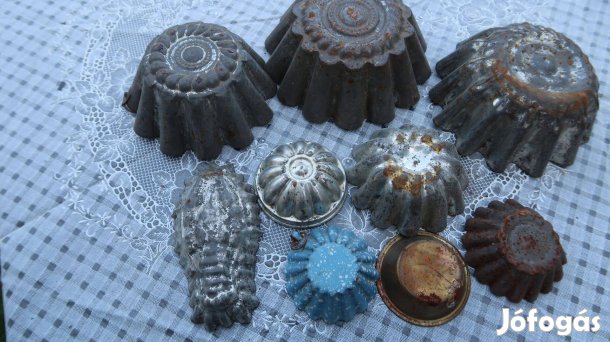 Gyerekjáték régi fém sűtőformák 9 db