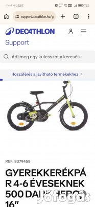 Gyerekkerékpár 4-6 Éveseknek 500 Dark HERO, 16"