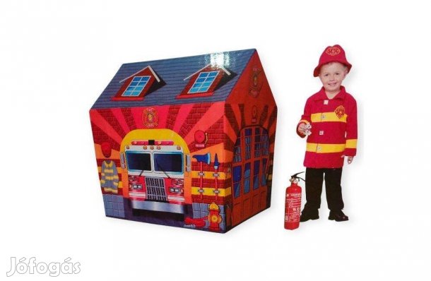 Gyereksátor tűzoltóállomás dizájnnal könnyen összeszerelhető