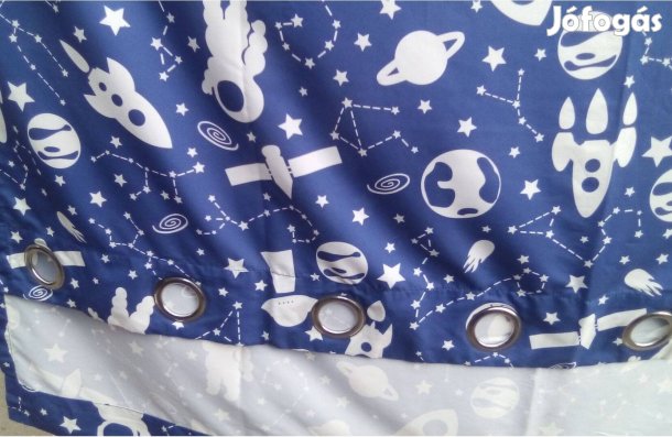 Gyerekszobába való 1 db sötétítőfüggöny Gyűrűre akasztós