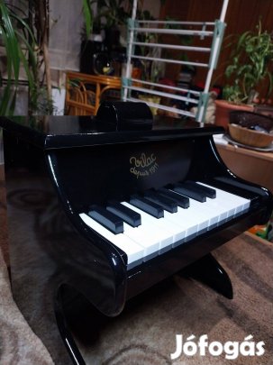 Gyerekzongora, fekete, fényes, fából