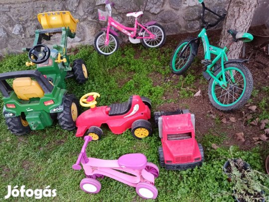 Gyermek Bicikli futóbicikli gokart traktor nyuszimotor fürdetőkád bili