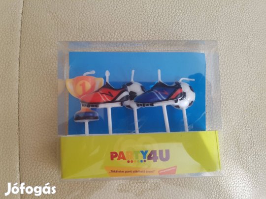 Gyertya készlet foci labda cipő trófea birthday party Születésnap