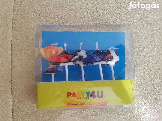 Gyertya készlet foci labda cipő trófea birthday party Születésnap tort