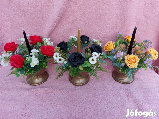 Gyertyás sírdíszek: Anyák napjára-Húsvétra