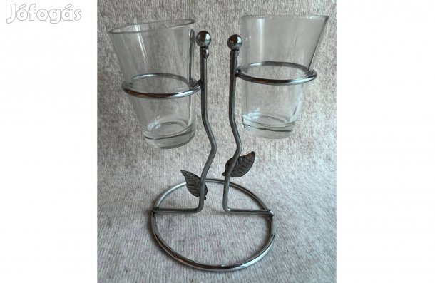 Gyertyatartó 2 ágú, fém