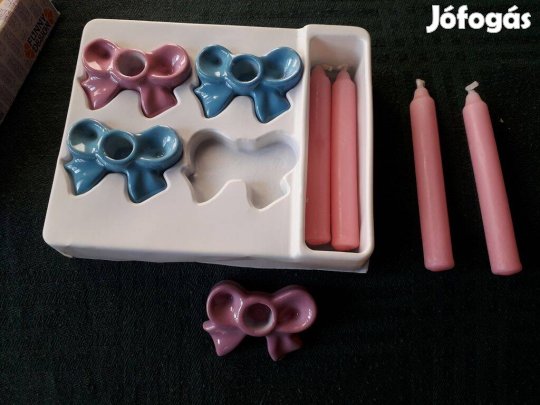 Gyertyatartó készlet, porcelán