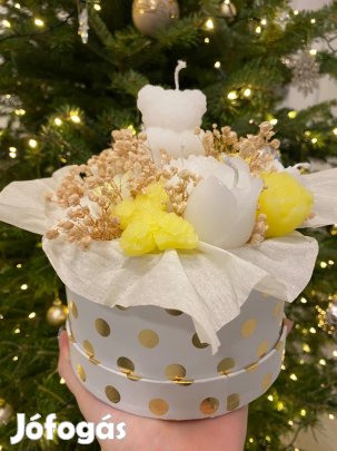 Gyertyavirág box - Ajándék sárga