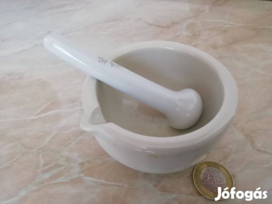 Gyógyszerész Drasche régi porcelán Patikai edény törővel ritka