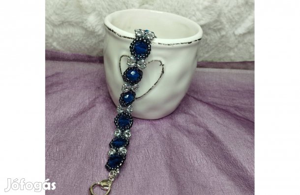 Gyöngy- karkötő kék