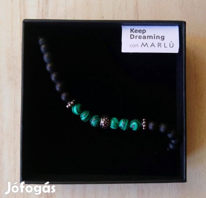 Gyöngy karkötő malachit Új Marlú