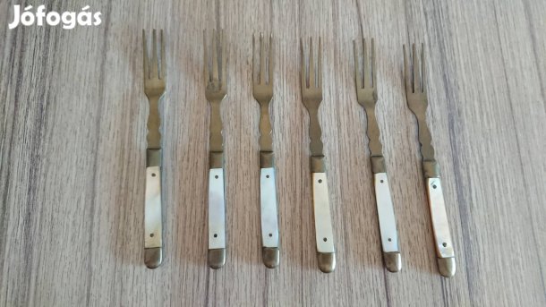 Gyöngyház berakásos 6 db antik desszert villa eladó