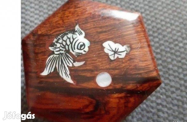 Gyöngyház berakásos fa ékszerdoboz