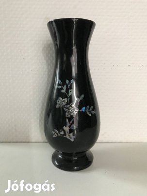 Gyöngyház berakásos lakk váza