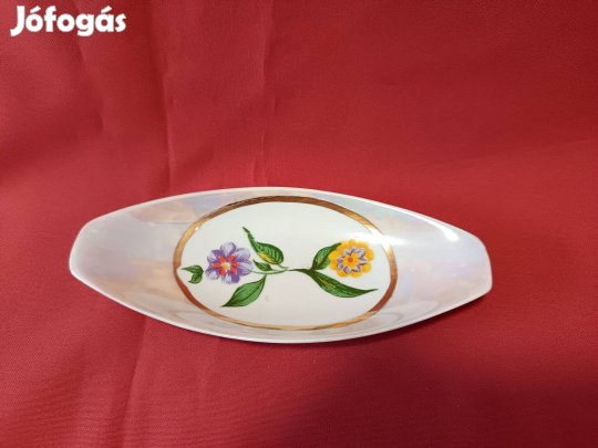 Gyöngyház színű porcelán tányér dekoráció Hollóháza eladó !