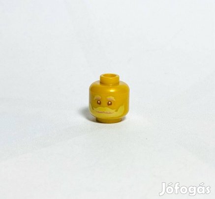 Gyöngyházarany Mikulás fej Eredeti LEGO minifigura elem - Új