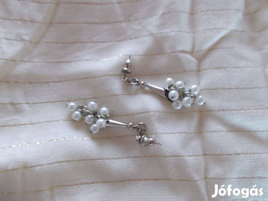 Gyöngyös strasszköves fülbevaló