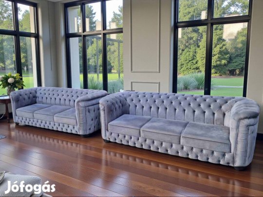Gyönyörű Chesterfield stílusú kanapék, szinte új állapotban!