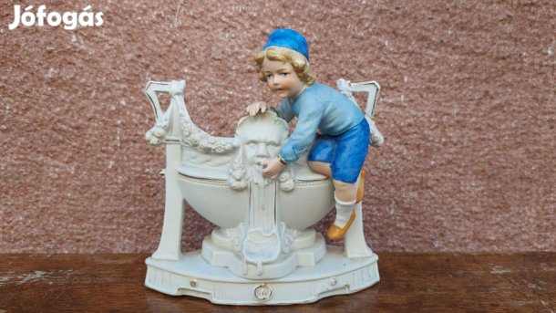 Gyönyörű DEP biszkvit porcelán figurális kaspó