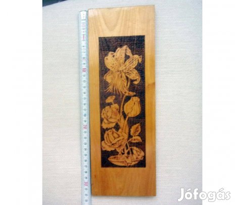 Gyönyörű Dombornyomott fa kép Újpest központ közelében 32 cm hosszú