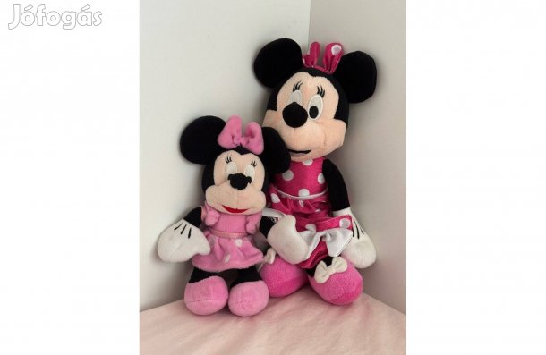 Gyönyörű Minnie egér pink és magenta plüssök párban, kicsi és nagy