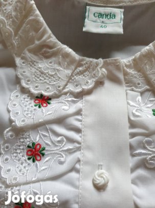 Gyönyörű,  csipkés,  hímzett alkalmi blúz eladó Xl.ker 