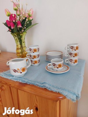 Gyönyörű, hibátlan, alföldi porcelán kávés készlet eladó