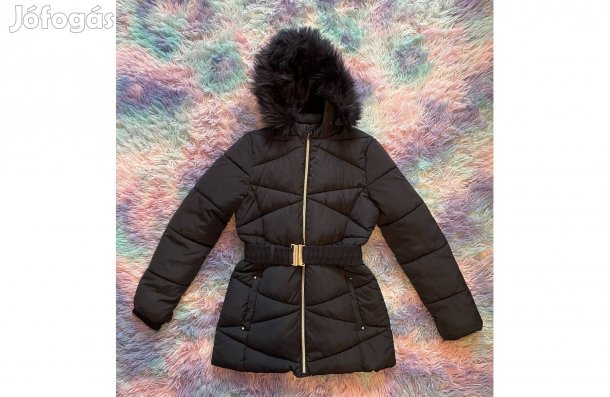 Gyönyörű, szinte új 158-as C&A sötétkék kapucnis télikabát