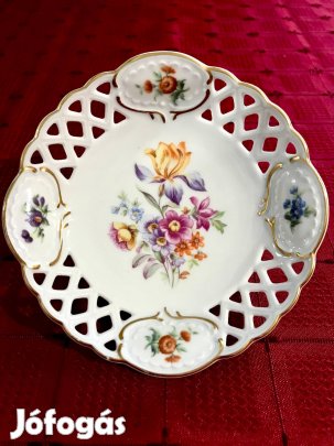 Gyönyörű áttört szélű GDR gyűrűtartó tálka