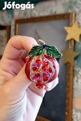 Gyönyörű gránátalma bross