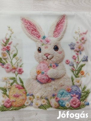 Gyönyörű hímzett hatású húsvéti párnahuzat szett
