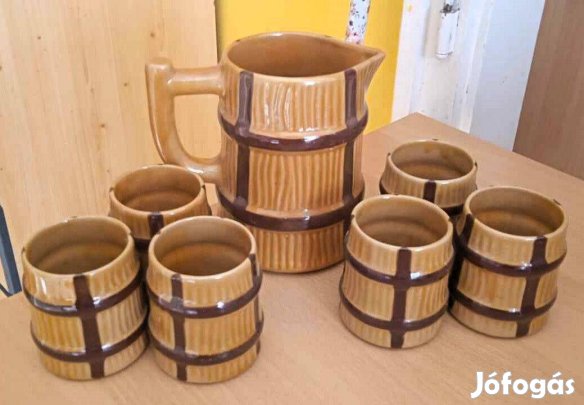 Gyönyörű kerámia boros készlet, Magyarszombatfai