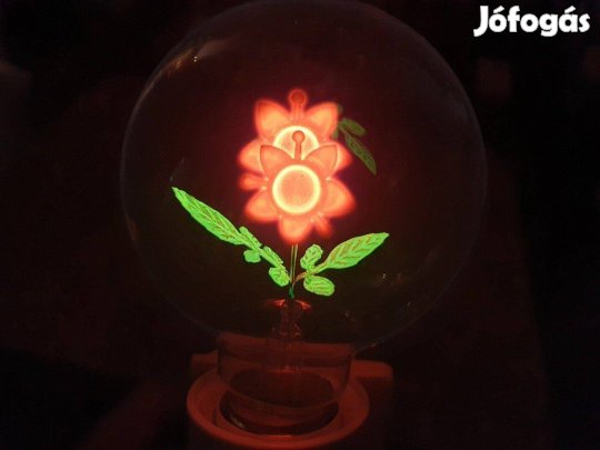 Gyönyörű nagyméretű duplavirágos glimm izzó villanykörte dísz világítá
