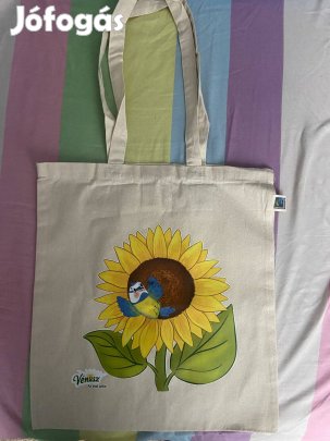 Gyönyörű napraforgós vászonszatyor