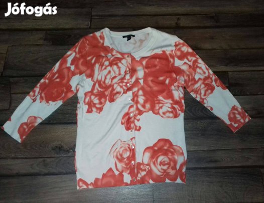 Gyönyörű narancssárga virágmintás kardigán, M-L